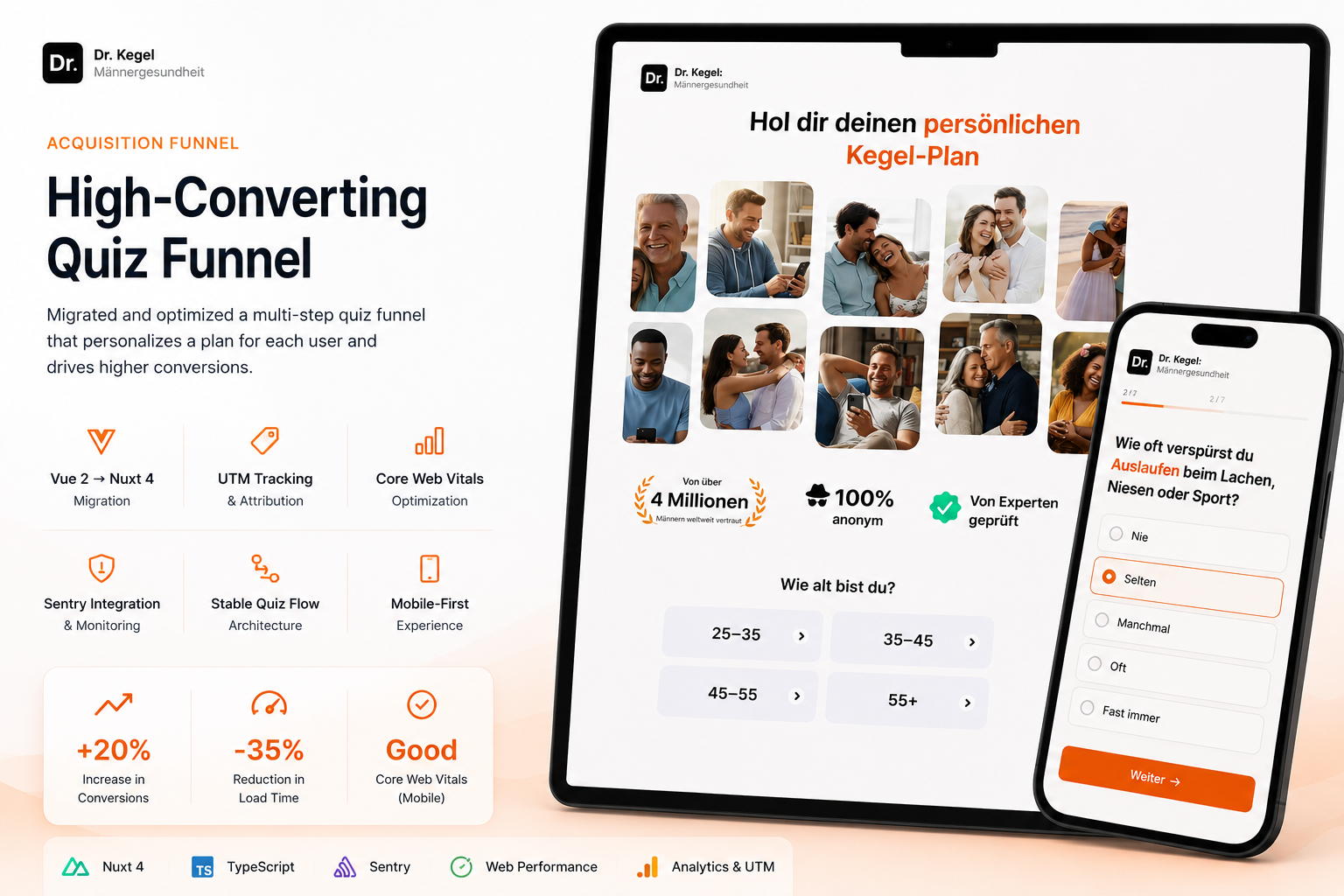 Preview of a sales funnel quiz interface